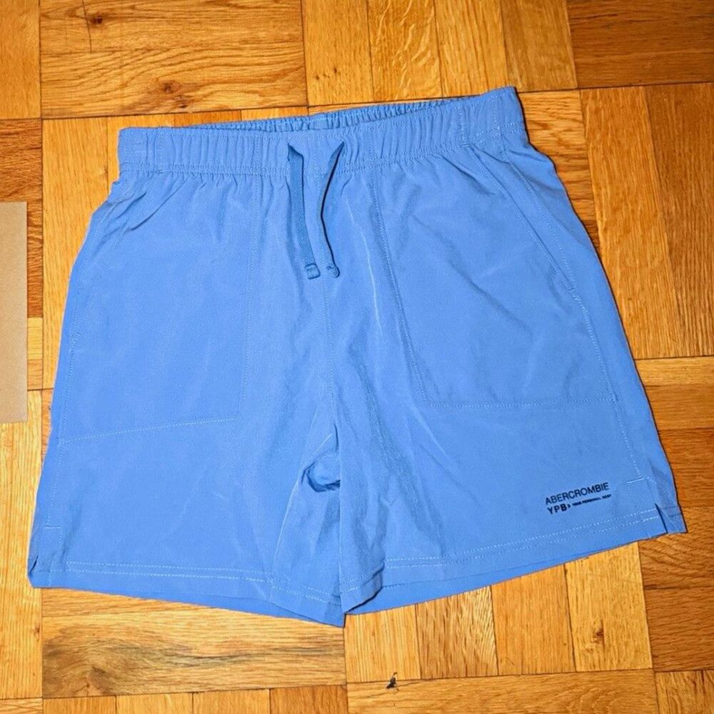 NWT Abercrombie Kids YPB Boys Blue Athletic Shorts 13/14 Drawstring Pockets